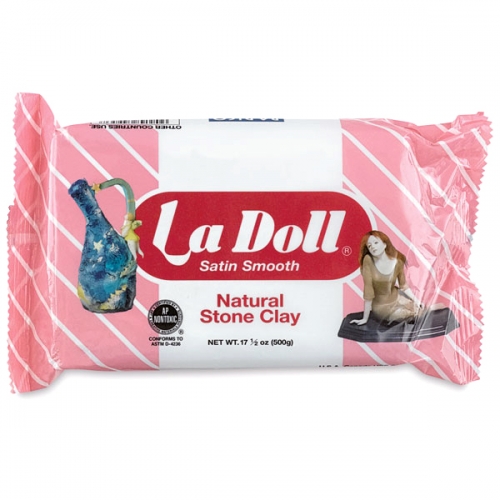 La Doll® Satin Smooth Natural Stone Clay, White, 17.5 oz (500 g)