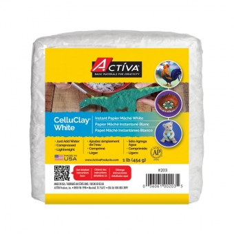 ACTIVA® CelluClay Instant Papier Mâché, 1 lb (454 g), White