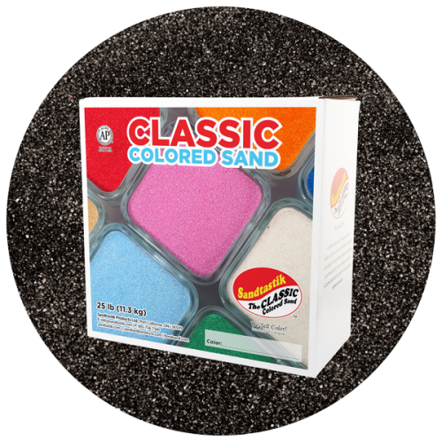 Classic Colored Sand - Black - 25 lb (11.3 kg) Box *SHIPPING INCLUDED via USPS within USA*
