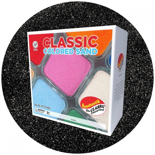 Classic Colored Sand - Black - 25 lb (11.3 kg) Box *SHIPPING INCLUDED via USPS within USA*
