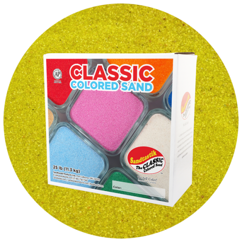 Classic Colored Sand - Lime Yellow - 25 lb (11.3 kg) Box *SHIPPING INCLUDED via USPS within USA*