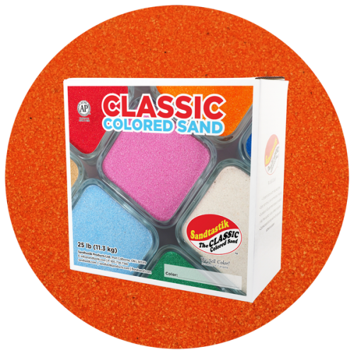 Classic Colored Sand - Orange - 25 lb (11.3 kg) Box *SHIPPING INCLUDED via USPS within USA*