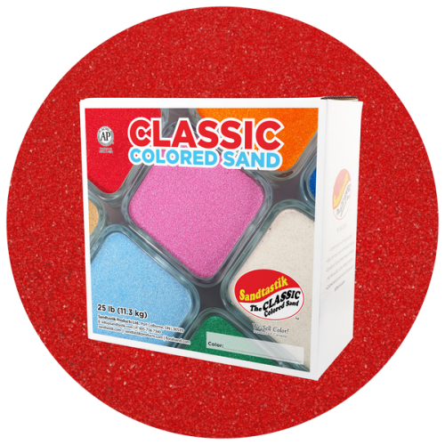 Classic Colored Sand - Red - 25 lb (11.3 kg) Box *SHIPPING INCLUDED via USPS within USA*