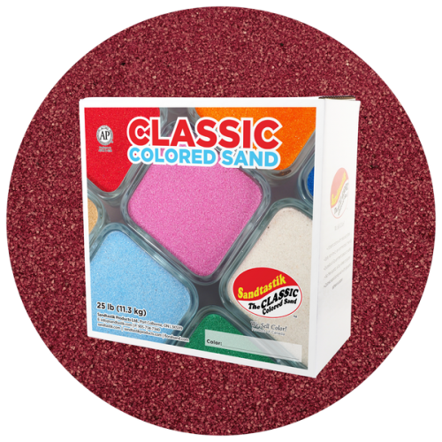 Classic Colored Sand - Burgundy - 25 lb (11.3 kg) Box *SHIPPING INCLUDED via USPS within USA*