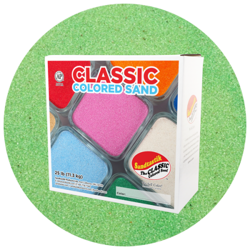 Classic Colored Sand - Fluorescent Green - 25 lb (11.3 kg) Box *SHIPPING INCLUDED via USPS within USA*
