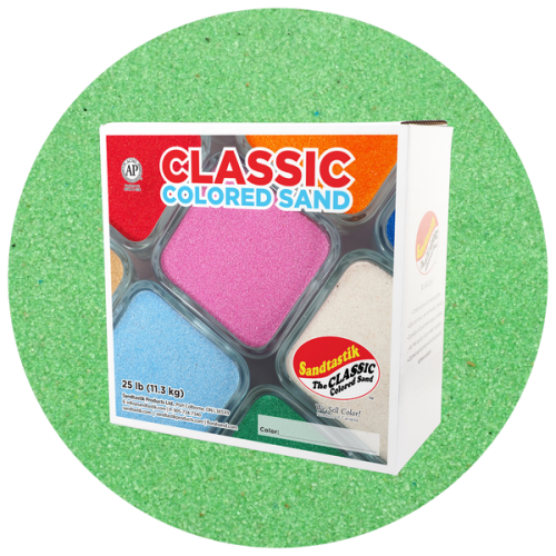 Classic Colored Sand - Light Green - 25 lb (11.3 kg) Box *SHIPPING INCLUDED via USPS within USA*