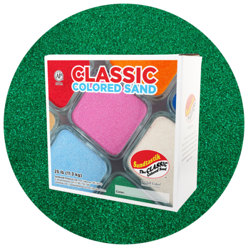 Classic Colored Sand - Emerald Green - 25 lb (11.3 kg) Box *SHIPPING INCLUDED via USPS within USA*