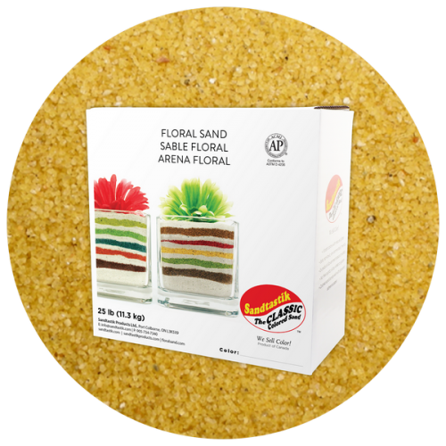 Floral Colored Sand - Buttercup - 25 lb (11.4 kg) Box *SHIPPING INCLUDED via USPS within USA*