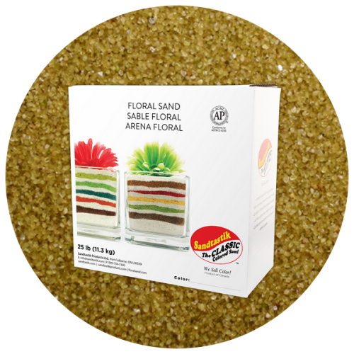 Floral Colored Sand - Lizard Green - 25 lb (11.4 kg) Box *SHIPPING INCLUDED via USPS within USA*