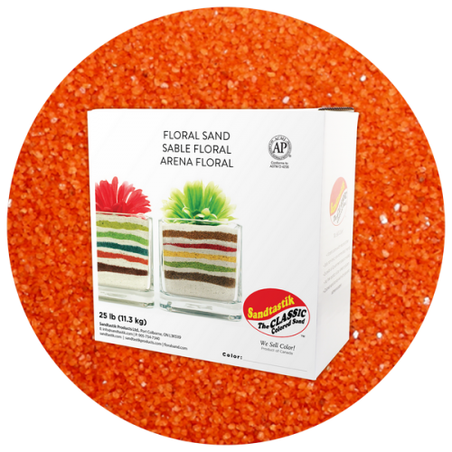 Floral Colored Sand - Orange - 25 lb (11.4 kg) Box *SHIPPING INCLUDED via USPS within USA*