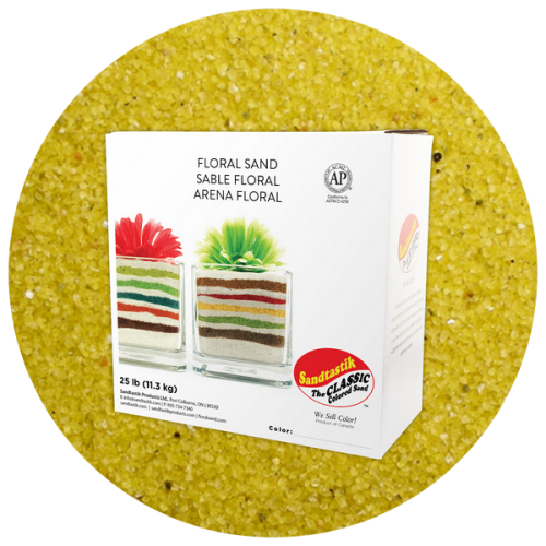 Floral Colored Sand - Yellow - 25 lb (11.4 kg) Box *SHIPPING INCLUDED via USPS within USA*