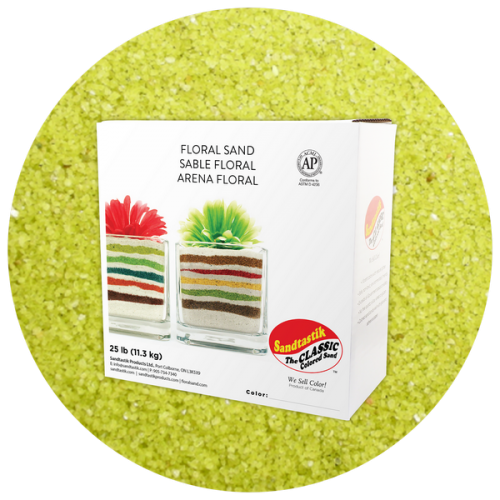 Floral Colored Sand - Lemon Drop - 25 lb (11.4 kg) Box *SHIPPING INCLUDED via USPS within USA*