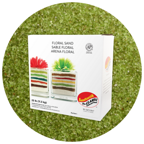 Floral Colored Sand - Sour Apple - 25 lb (11.4 kg) Box *SHIPPING INCLUDED via USPS within USA*