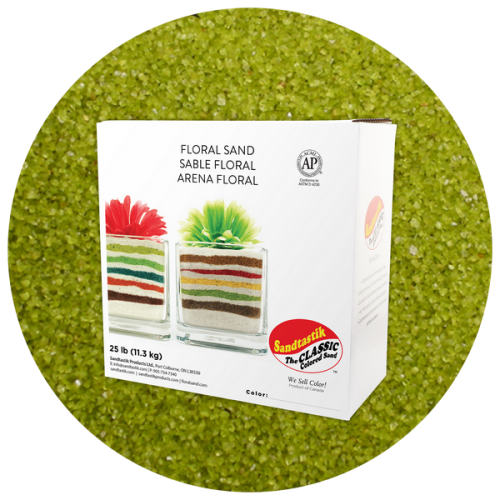 Floral Colored Sand - Cress Green - 25 lb (11.4 kg) Box *SHIPPING INCLUDED via USPS within USA*