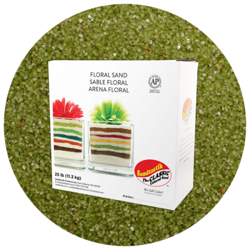 Floral Colored Sand - Kiwi - 25 lb (11.4 kg) Box *SHIPPING INCLUDED via USPS within USA*