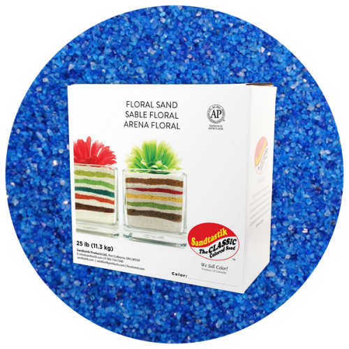Floral Colored Sand - Blue Hawaii #2 - 25 lb (11.4 kg) Box *SHIPPING INCLUDED via USPS within USA*