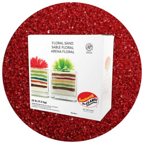 Floral Colored Sand - Dark Red - 25 lb (11.4 kg) Box *SHIPPING INCLUDED via USPS within USA*
