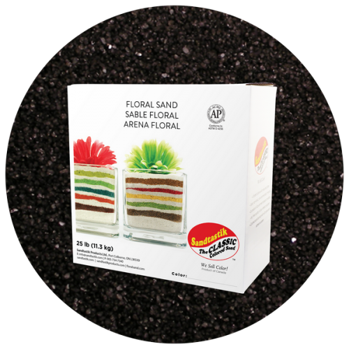 Floral Colored Sand - Black - 25 lb (11.4 kg) Box *SHIPPING INCLUDED via USPS within USA*