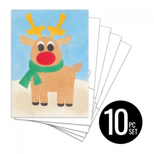 Peel 'N Stick Sand Art Board #27 - Reindeer Multi Set *SHIPPING INCLUDED via USPS within USA*