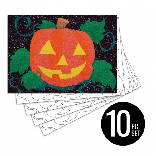 Peel 'N Stick Sand Art Board #29 - Jack-O'-Lantern Multi Set *SHIPPING INCLUDED via USPS within USA*
