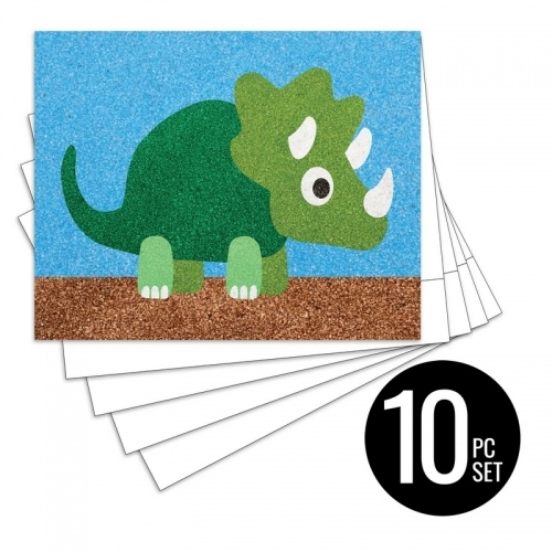 Peel 'N Stick Sand Art Board 32 Triceratops Multi Set *SHIPPING