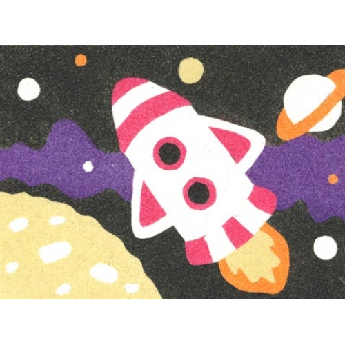 Peel 'N Stick Sand Art Board #15 - Rocket Over The Moon