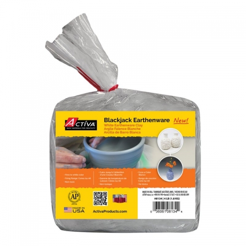 ACTÍVA New Blackjack White Earthenware Clay™, 4 lb (1.8 kg) Sample