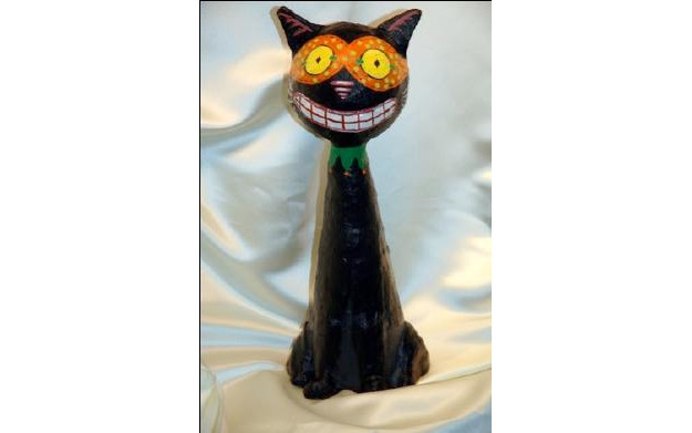 Masked Black Halloween Cat