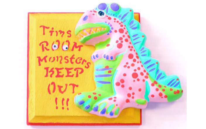 MagicColor 'Monsters Keep Out' Door Sign