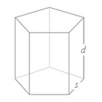 Calculate the bulk sand volume needed for a pentagonal sandbox