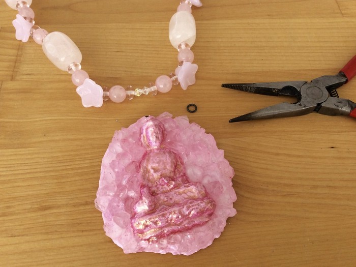 How to make a Crystal Buddha Statement Necklace 20