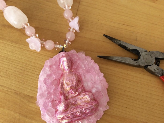 How to make a Crystal Buddha Statement Necklace 21